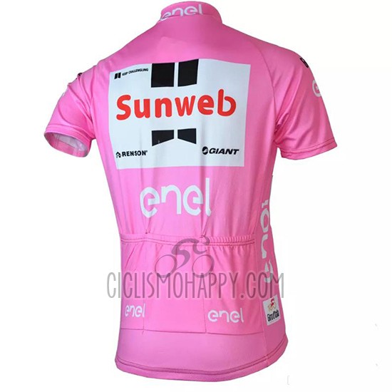 Sunweb Cycling Jersey Bib Short 2018 Short Sleeve Pink and White